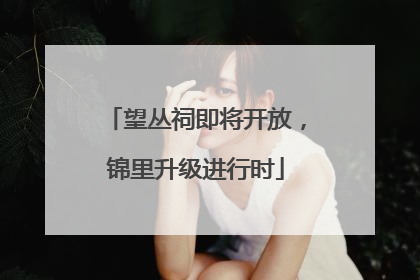 望丛祠即将开放，锦里升级进行时